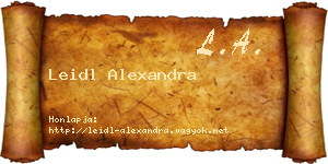 Leidl Alexandra névjegykártya